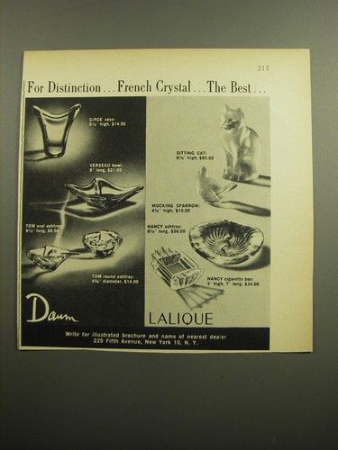 1960 daum and lalique - and, crystal
